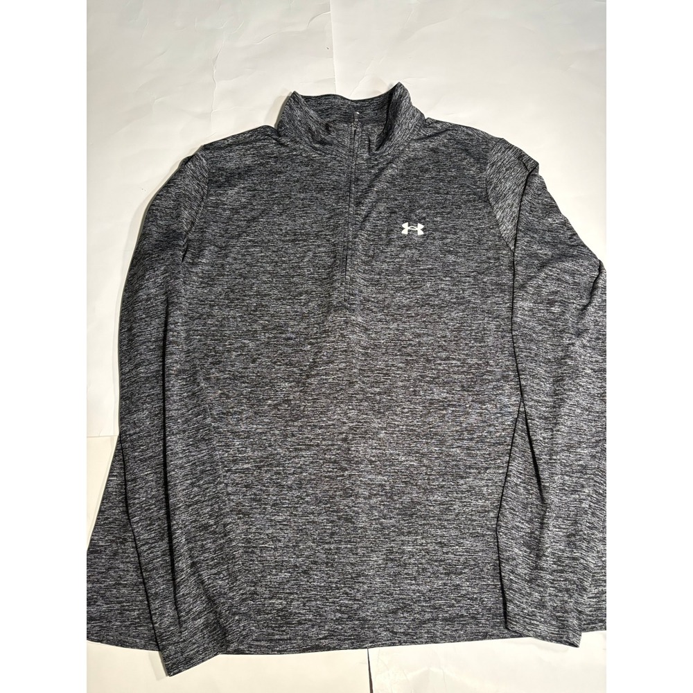 Under Armour Men's XL Gray Quarter Zip Pullover HeatGear Long Sleeve 1/4 Zip